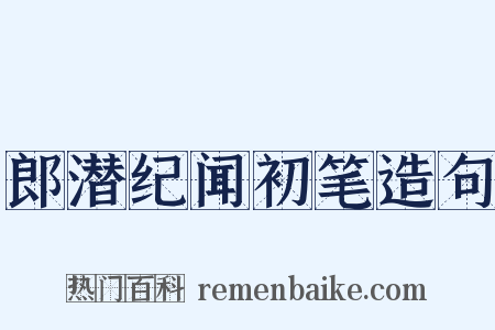 郎潜纪闻初笔造句是什么意思的图片